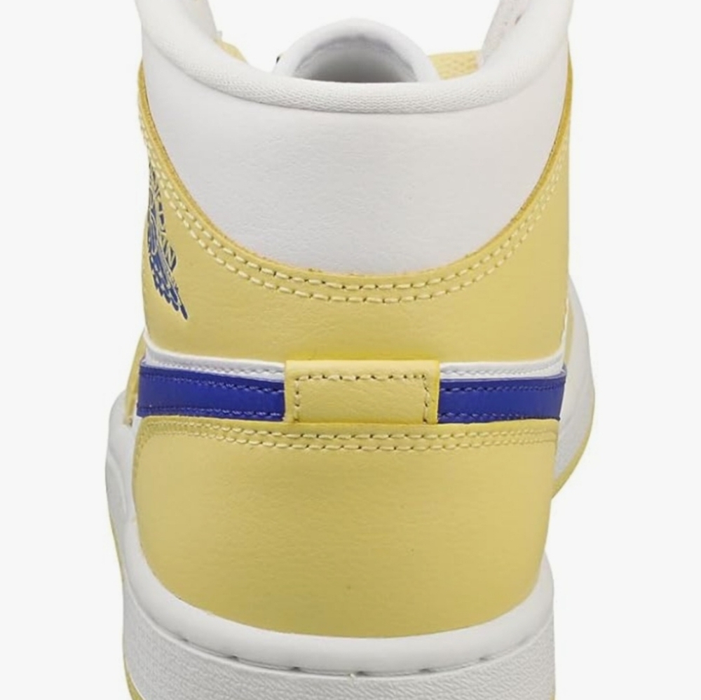 Nike Air Jordan 1 Mid in Lemon, Lapis and White - Picture 4 of 7